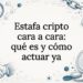 Ilustración decorativa para la portada de un artículo sobre estafas en criptomonedas