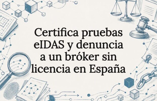 Certifica pruebas eIDAS y denuncia a un bróker sin licencia en España