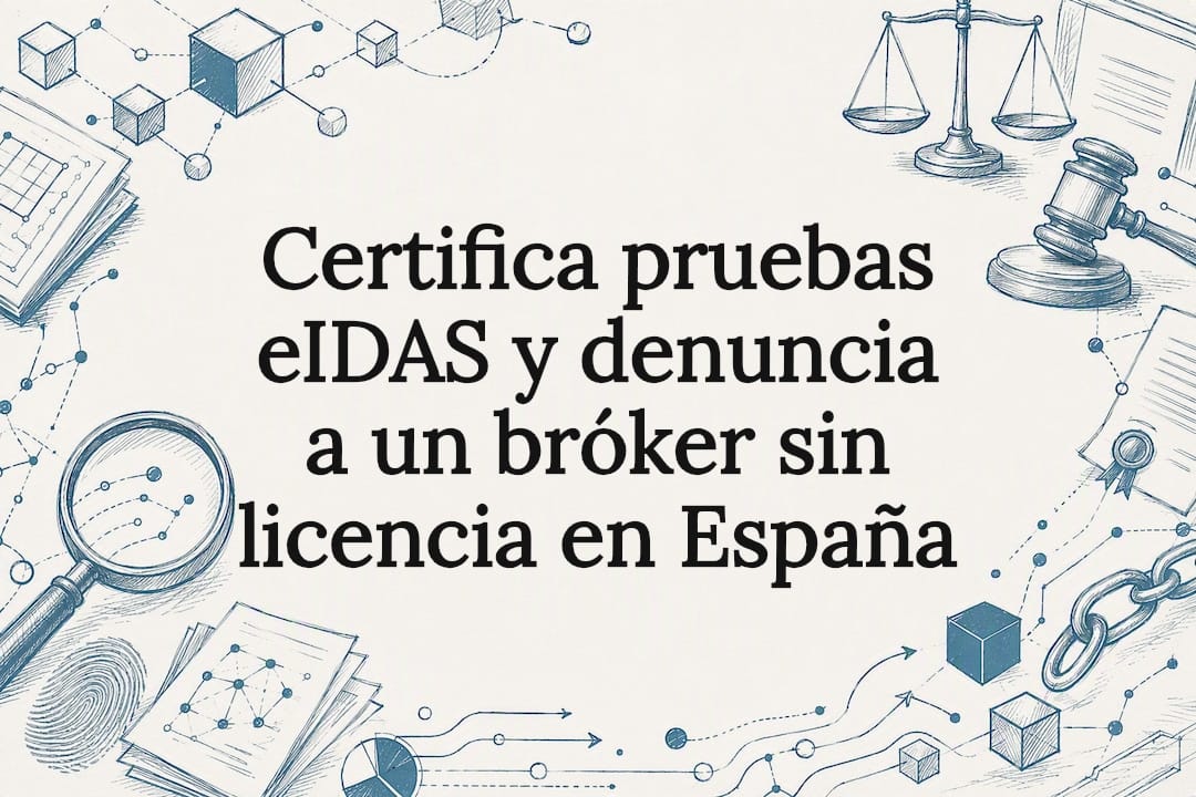 Certifica pruebas eIDAS y denuncia a un bróker sin licencia en España
