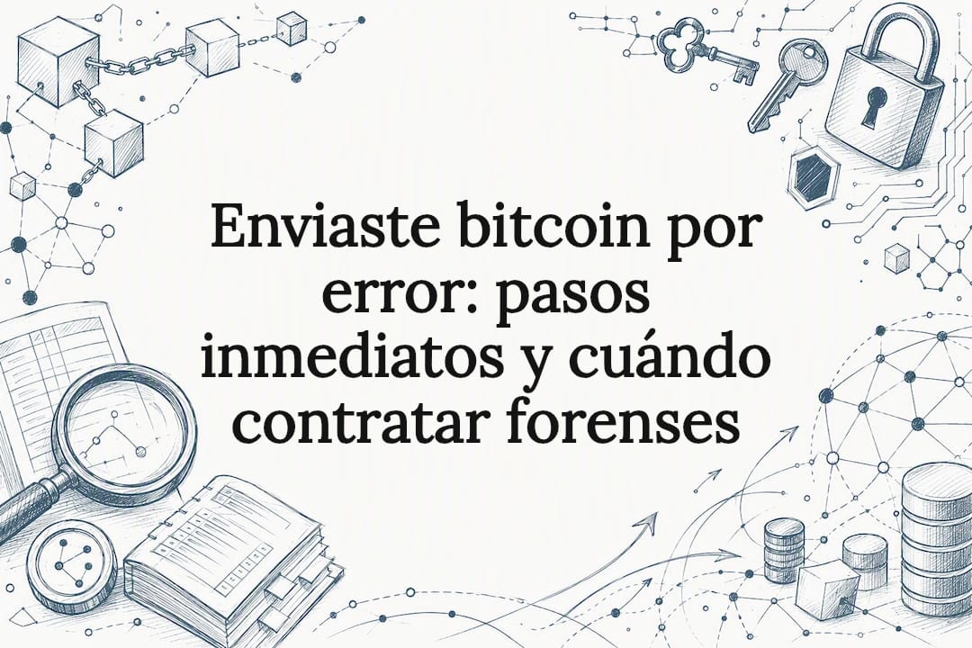 Enviaste bitcoin por error: pasos inmediatos y cuándo contratar forenses