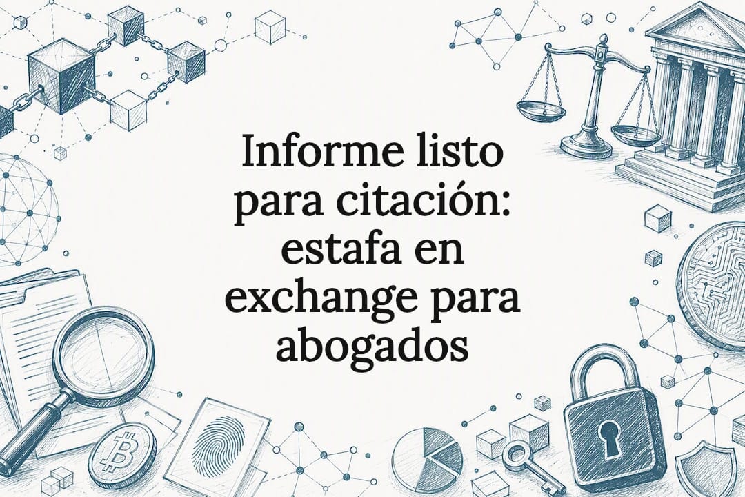 Informe listo para citación: estafa en exchange para abogados
