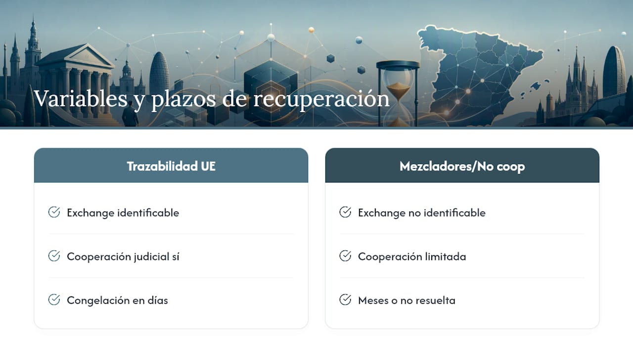 Factores y tiempos para la recuperación de fondos en criptomonedas