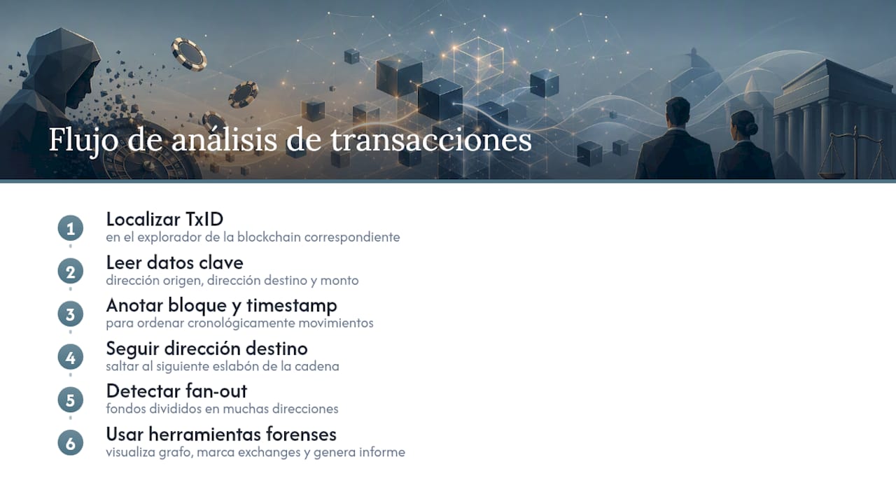 Pasos para el análisis forense en blockchain