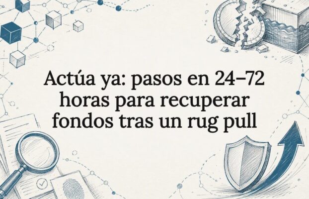 Actúa ya: pasos en 24–72 horas para recuperar fondos tras un rug pull