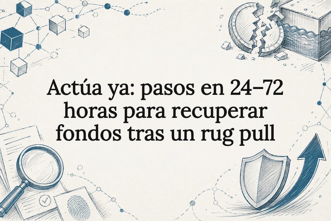 Actúa ya: pasos en 24–72 horas para recuperar fondos tras un rug pull