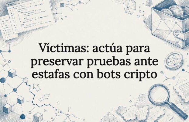 Víctimas: actúa para preservar pruebas ante estafas con bots cripto