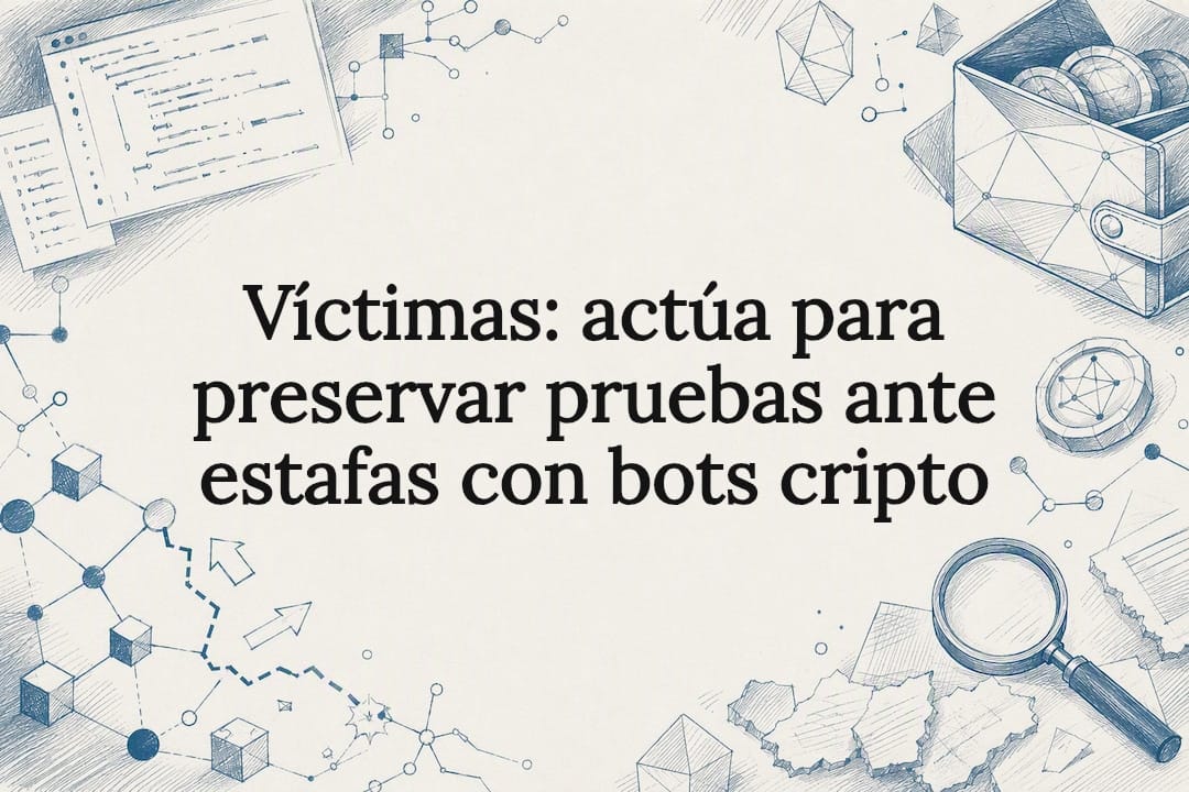 Víctimas: actúa para preservar pruebas ante estafas con bots cripto