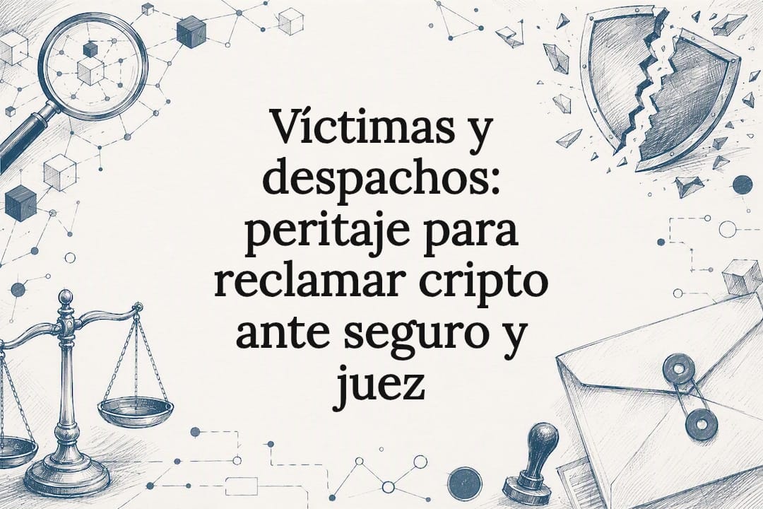 Víctimas y despachos: peritaje para reclamar cripto ante seguro y juez