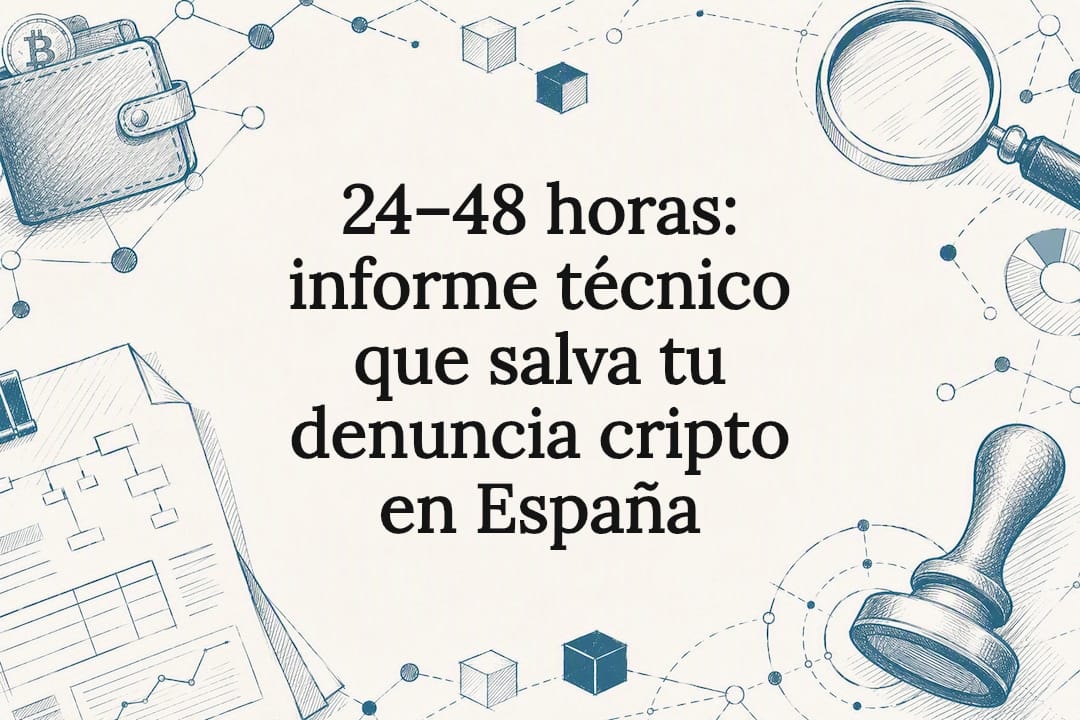 24–48 horas: informe técnico que salva tu denuncia cripto en España