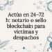 Tarjeta ilustrativa sobre pruebas notariales y blockchain