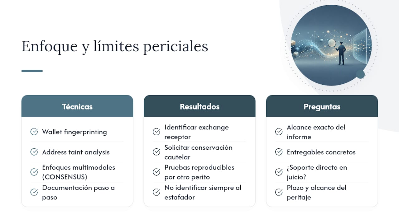 Perspectiva del perito: enfoque operativo y límites reales en casos mixtos — overview diagram