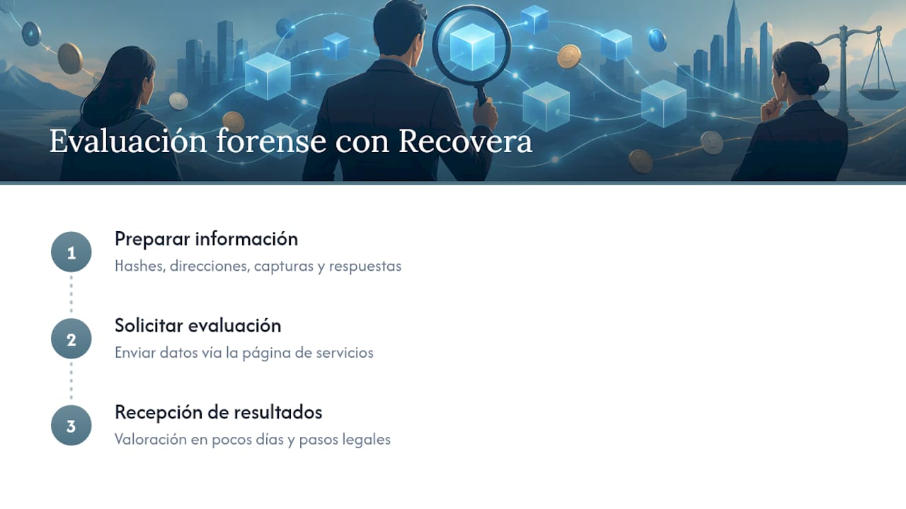 Cómo empezar una evaluación forense con Recovera — overview diagram