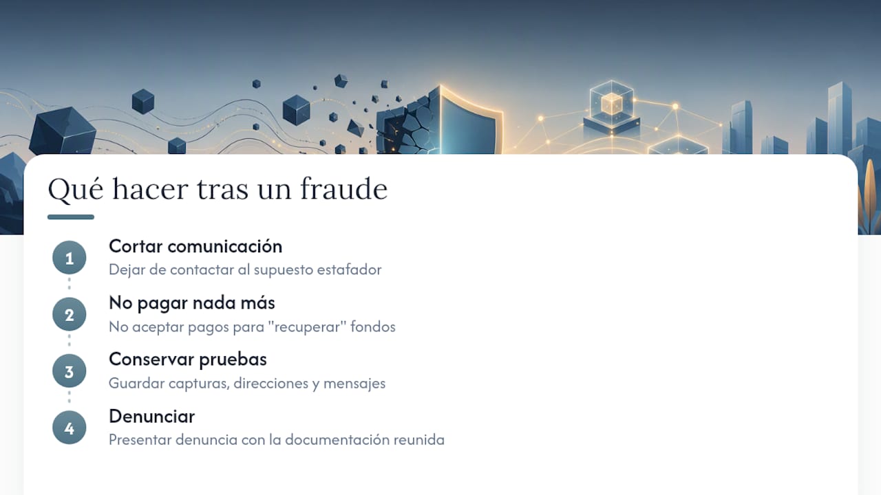 Cuatro pasos para actuar después de un fraude
