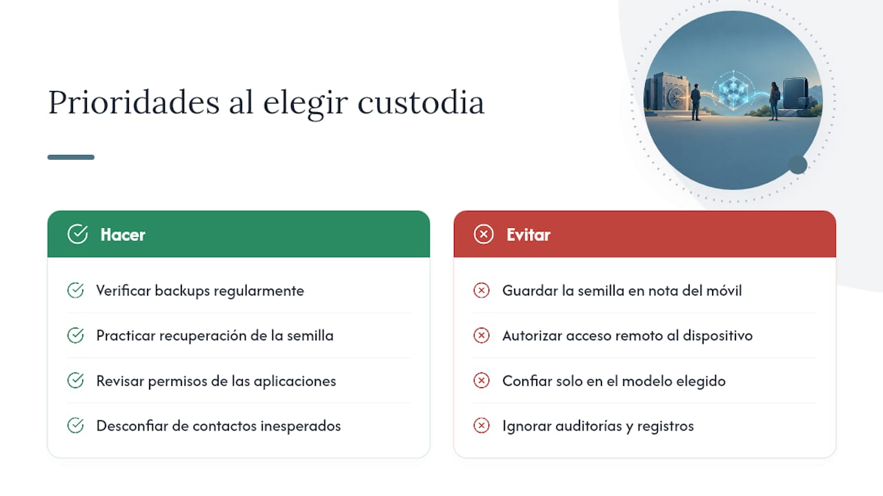 Lo que la mayoría pasa por alto al elegir entre custodia y autocustodia — overview diagram