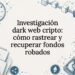 Tarjeta ilustrada sobre investigación en criptomonedas