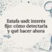 Tarjeta ilustrativa sobre fraude y seguimiento en blockchain