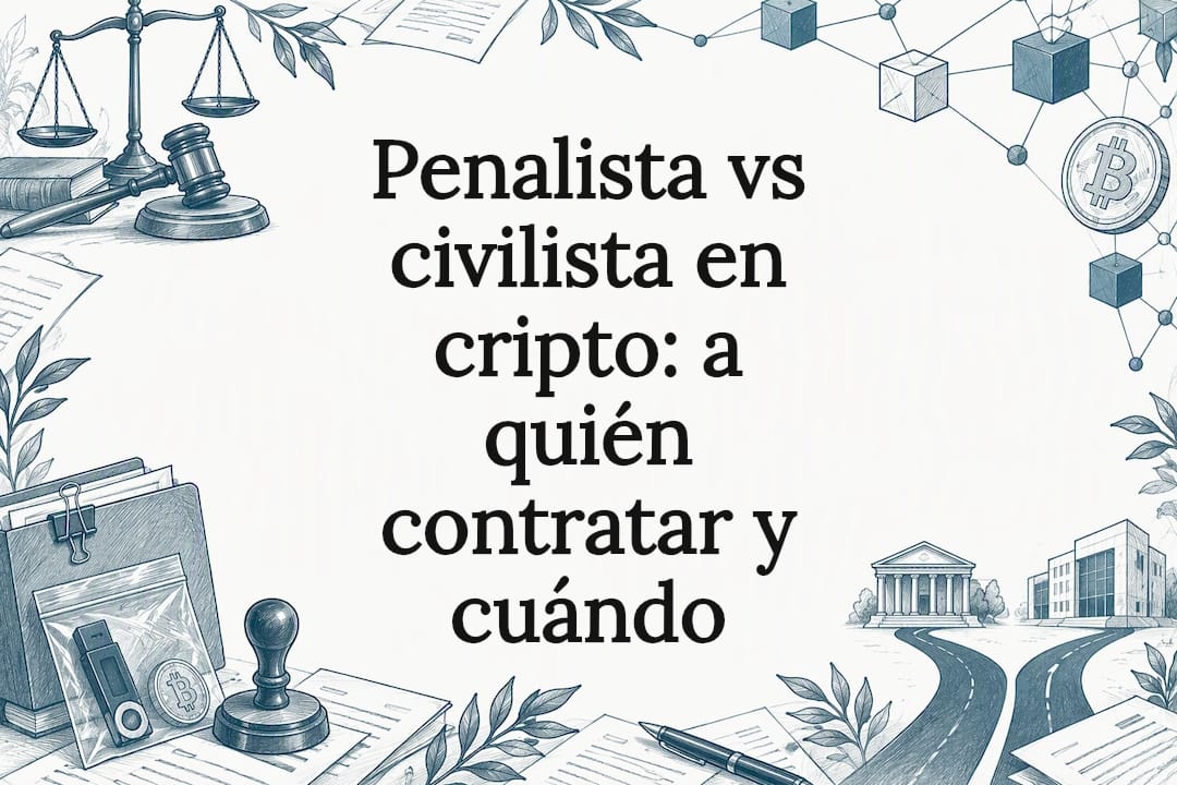 Penalista vs civilista en cripto: a quién contratar y cuándo