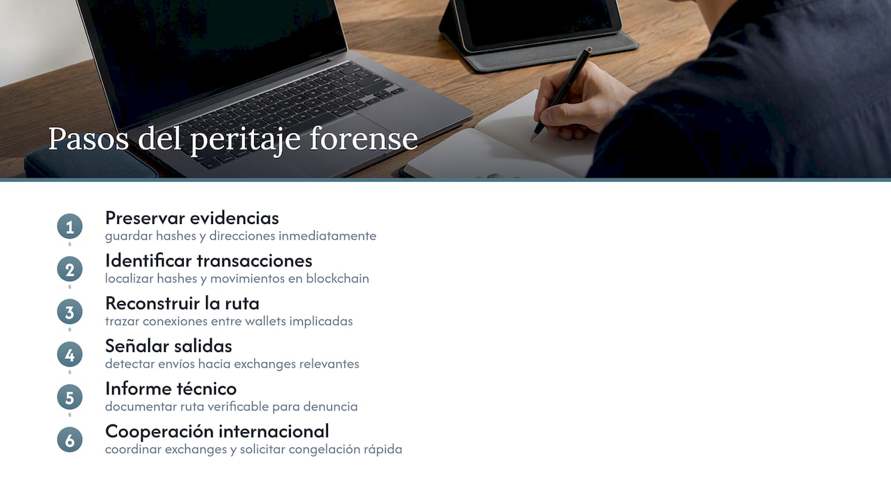 Proceso de seguimiento de fondos en blockchain