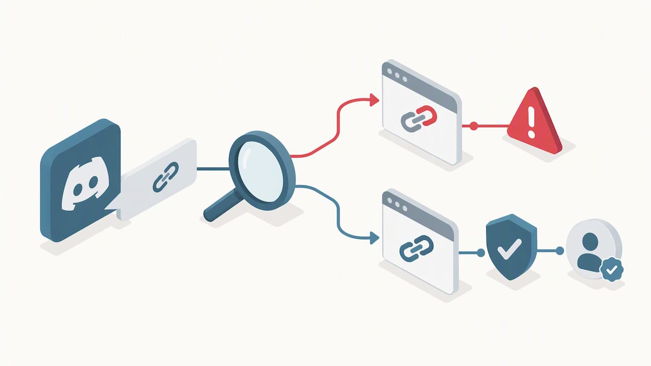 Verificación visual de enlaces y cuentas