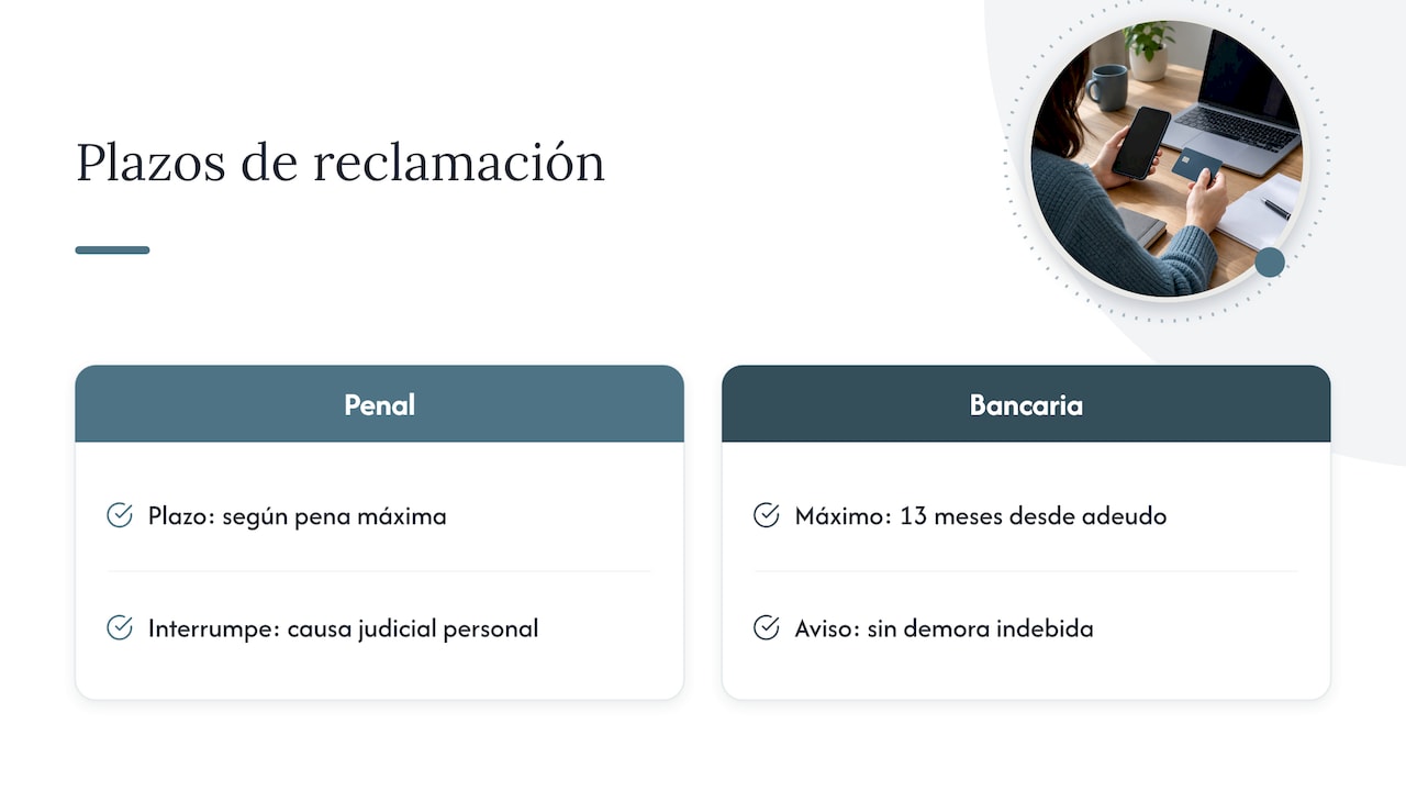 Comparación de plazos penales y bancarios