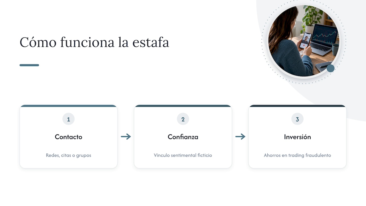 Qué es la estafa romance con criptomonedas — overview diagram