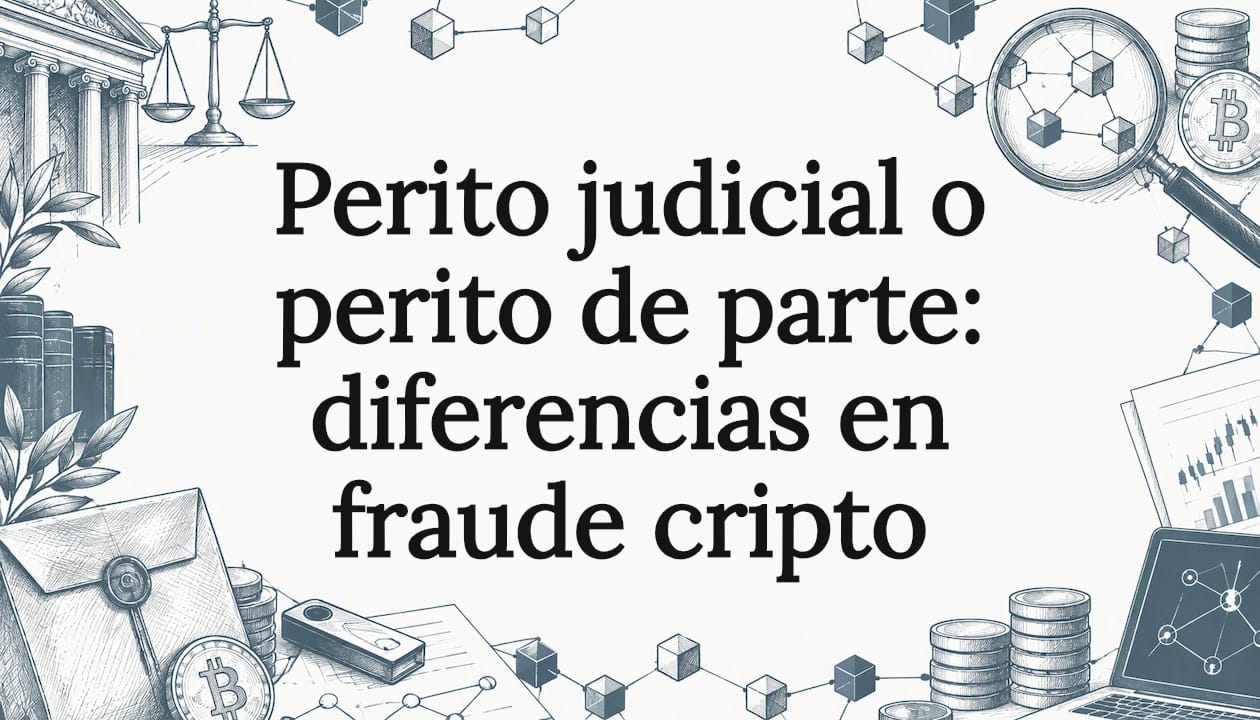 Perito judicial o perito de parte: diferencias en fraude cripto
