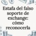 Tarjeta ilustrada sobre un soporte falso de intercambio